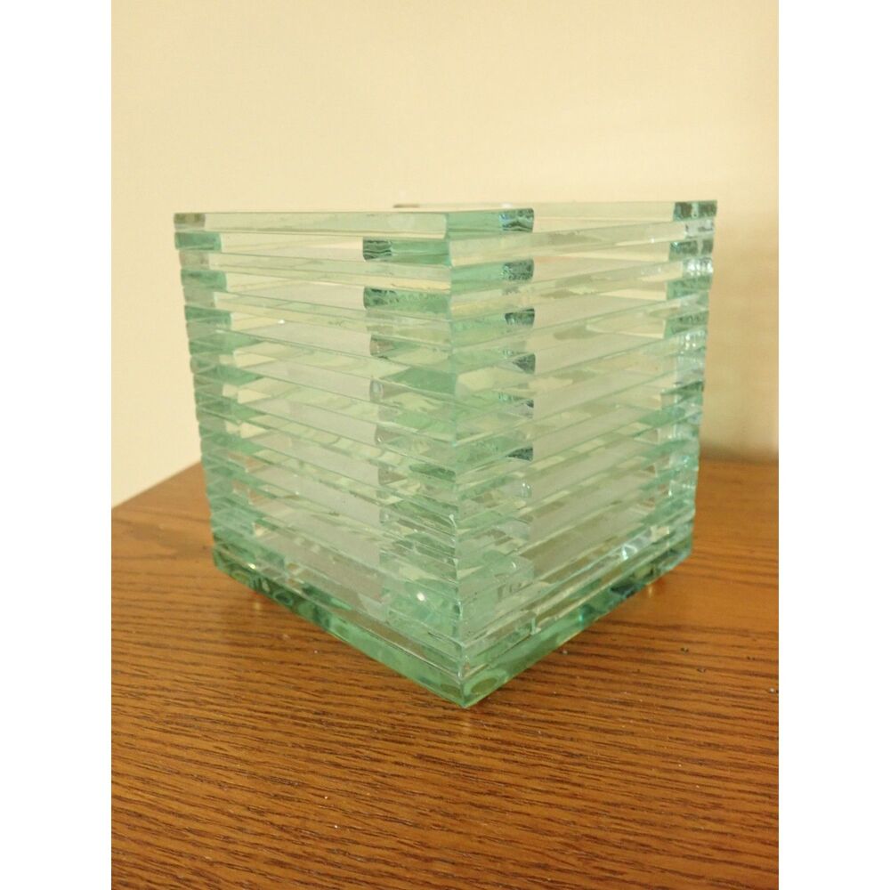 Penco Stacked Glass Candle Holder Modernist Home Decor Vintage